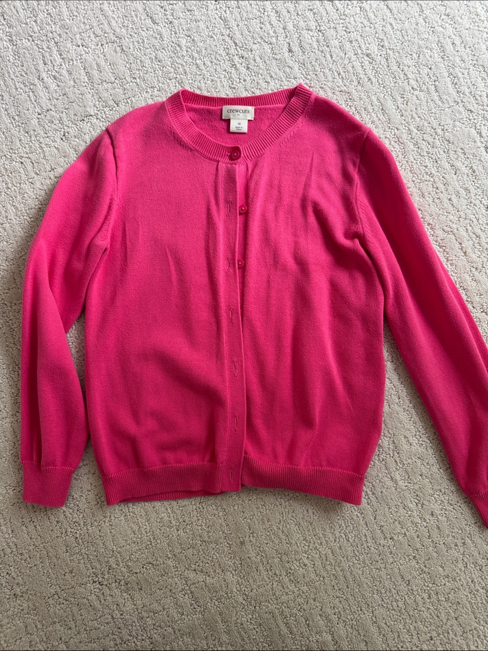 Crewcuts Bright Hot Pink Button-Front Cardigan